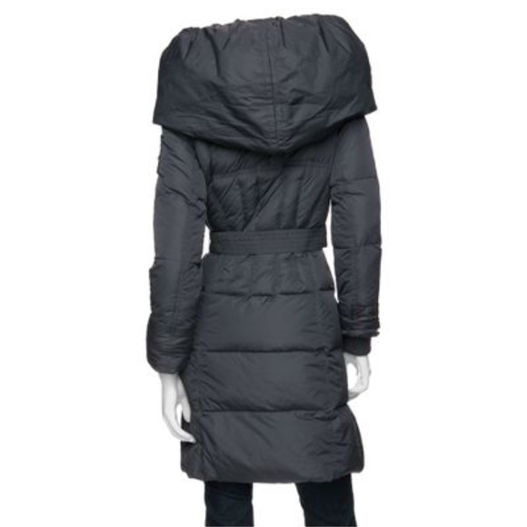 Black Add Down Shawl Collar Down Coat - Picture 3 of 5